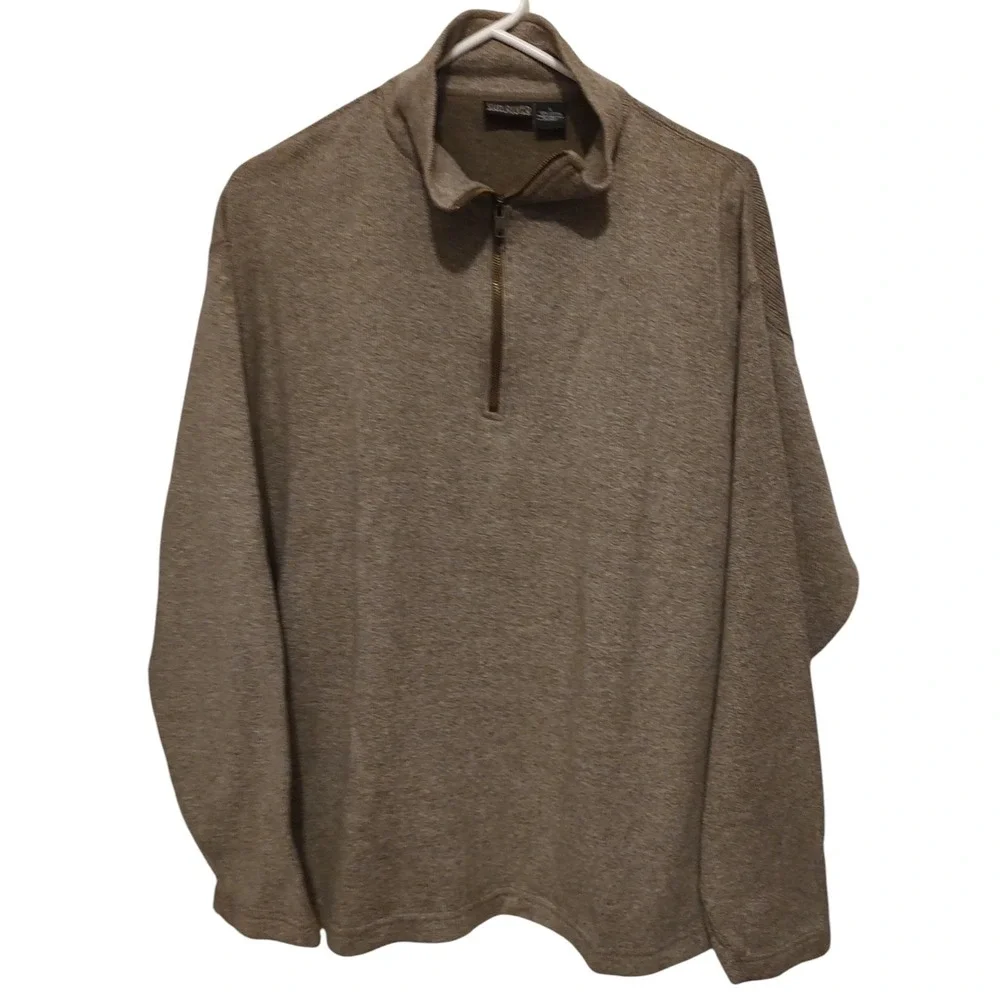 Sun River Clothing Co Sweater Casual Quarter Zip Mens Size Large Brown‎